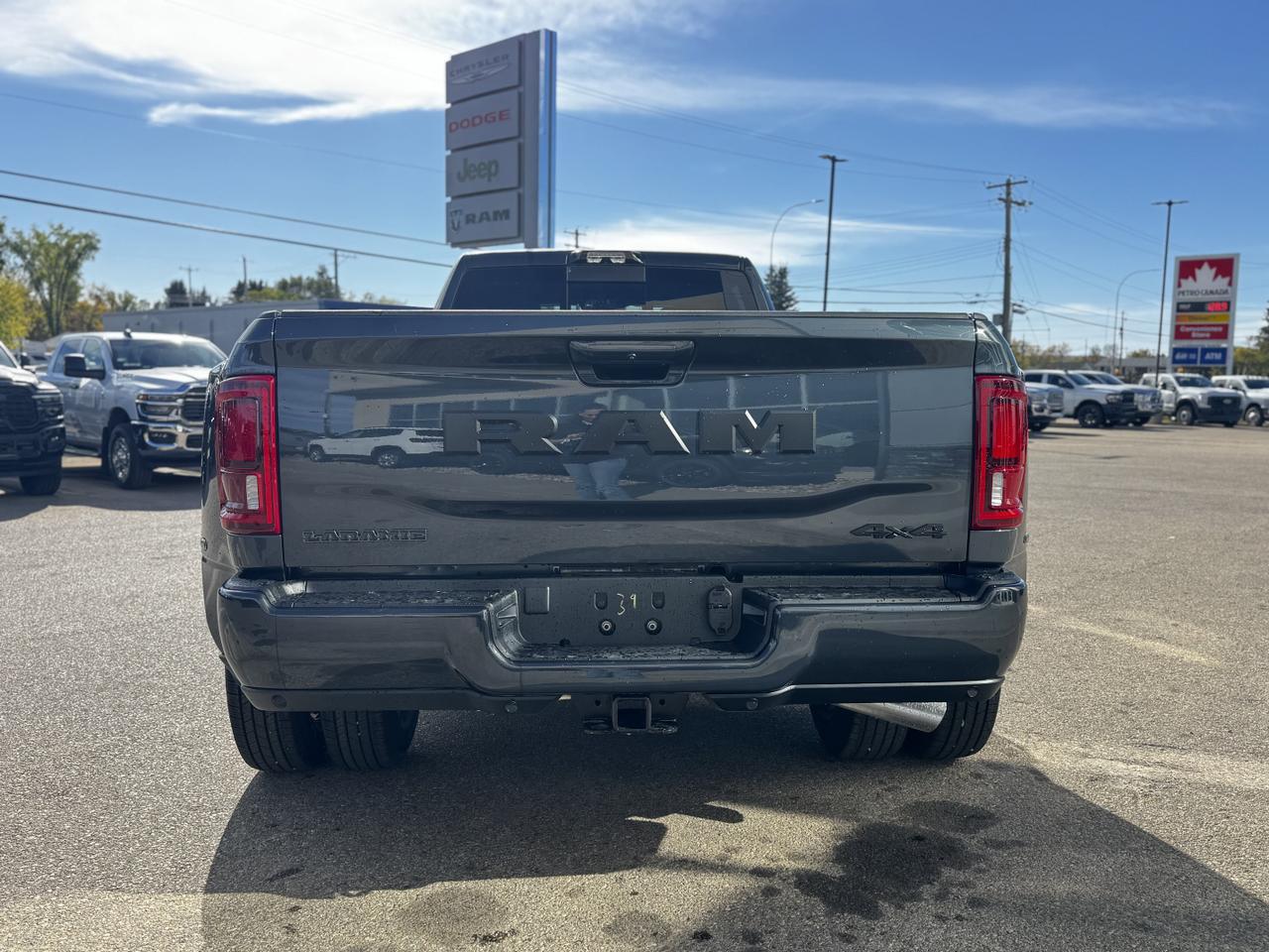 2026 Ram 3500 Laramie Night Edition Dually Crew Cab 4x4 | Cummins Diesel | Sport Hood | Sunroof | Leather Redwater AB