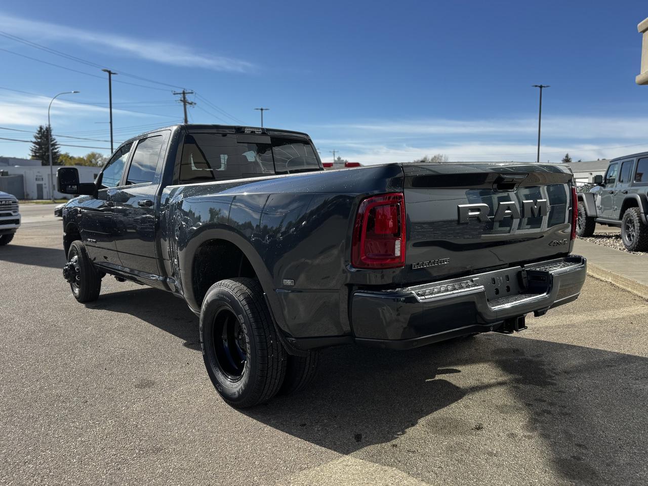 2026 Ram 3500 Laramie Night Edition Dually Crew Cab 4x4 | Cummins Diesel | Sport Hood | Sunroof | Leather Redwater AB