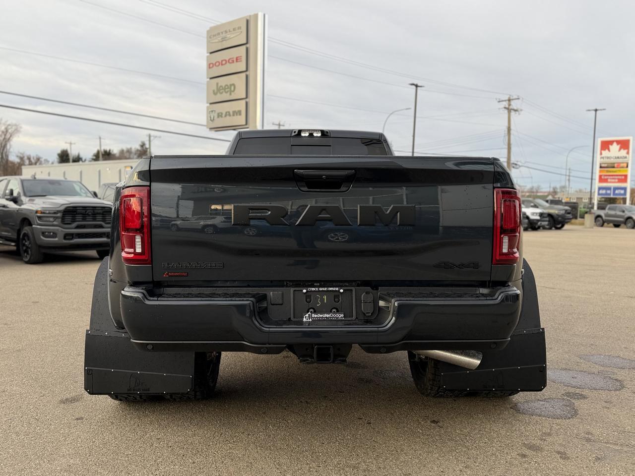 2026 Ram 3500 Laramie Night Edition Dually Crew Cab 4x4 | SULLY | Rig Ready Ram | Sport Hood | Sunroof Redwater AB