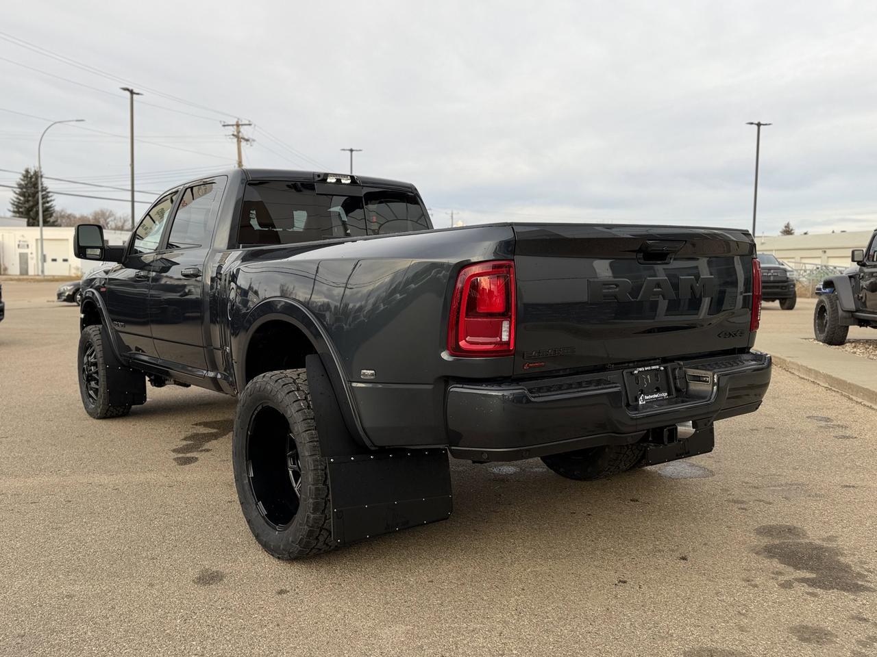 2026 Ram 3500 Laramie Night Edition Dually Crew Cab 4x4 | SULLY | Rig Ready Ram | Sport Hood | Sunroof Redwater AB