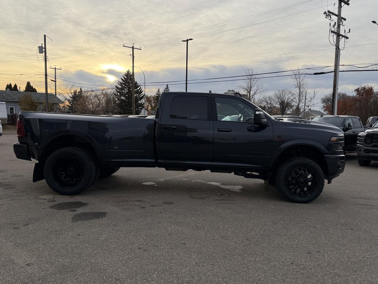 2026 Ram 3500 Laramie Night Edition Dually Crew Cab 4x4 | SULLY | Rig Ready Ram | Sport Hood | Sunroof Redwater AB