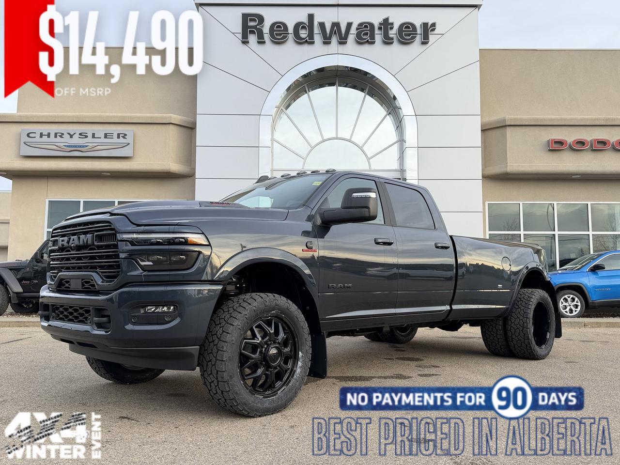 2026 Ram 3500 Laramie Night Edition Dually Crew Cab 4x4 | SULLY | Rig Ready Ram | Sport Hood | Sunroof
