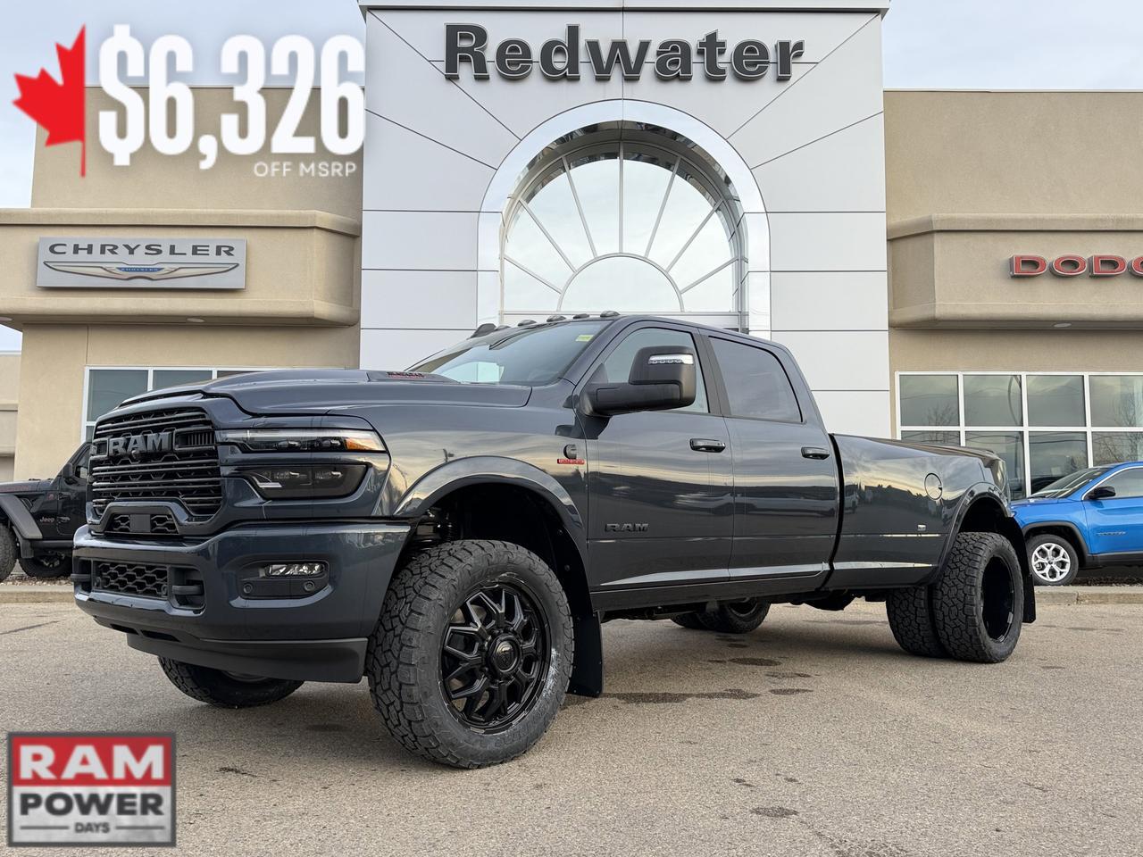 2026 Ram 3500 Laramie Night Edition Dually Crew Cab 4x4 | SULLY | Rig Ready Ram | Sport Hood | Sunroof