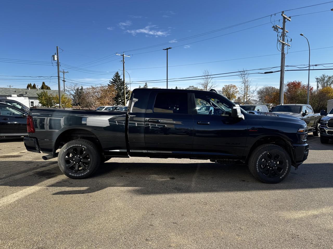 2026 Ram 3500 Laramie Night Edition Mega Cab 4x4 | Rig Ready Ram | Cummins | Leather | Sunroof | Towing Prep Redwater AB