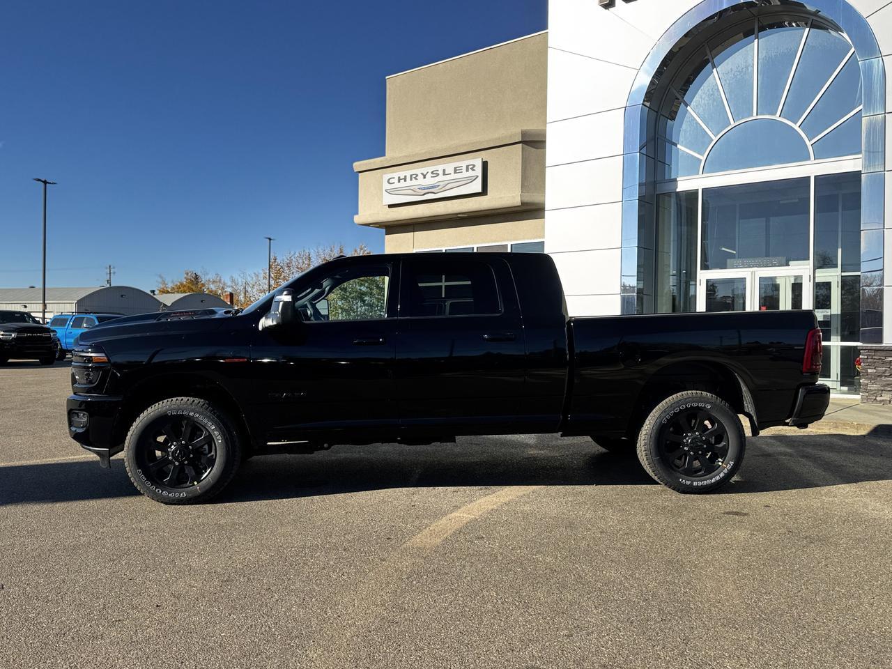2026 Ram 3500 Laramie Night Edition Mega Cab 4x4 | Rig Ready Ram | Leather | Sunroof | Towing Prep | Heated Seats Redwater AB