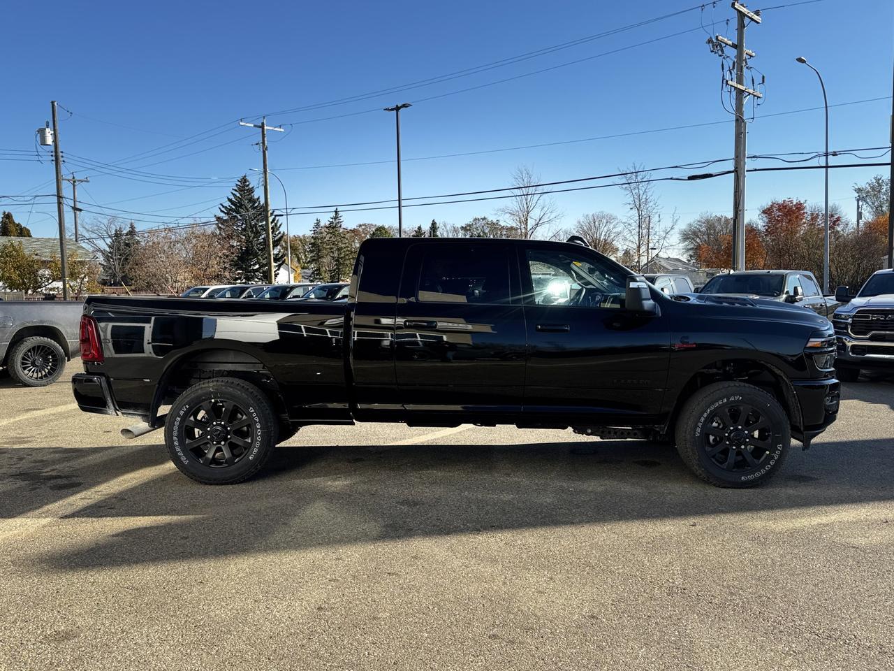 2026 Ram 3500 Laramie Night Edition Mega Cab 4x4 | Rig Ready Ram | Leather | Sunroof | Towing Prep | Heated Seats Redwater AB