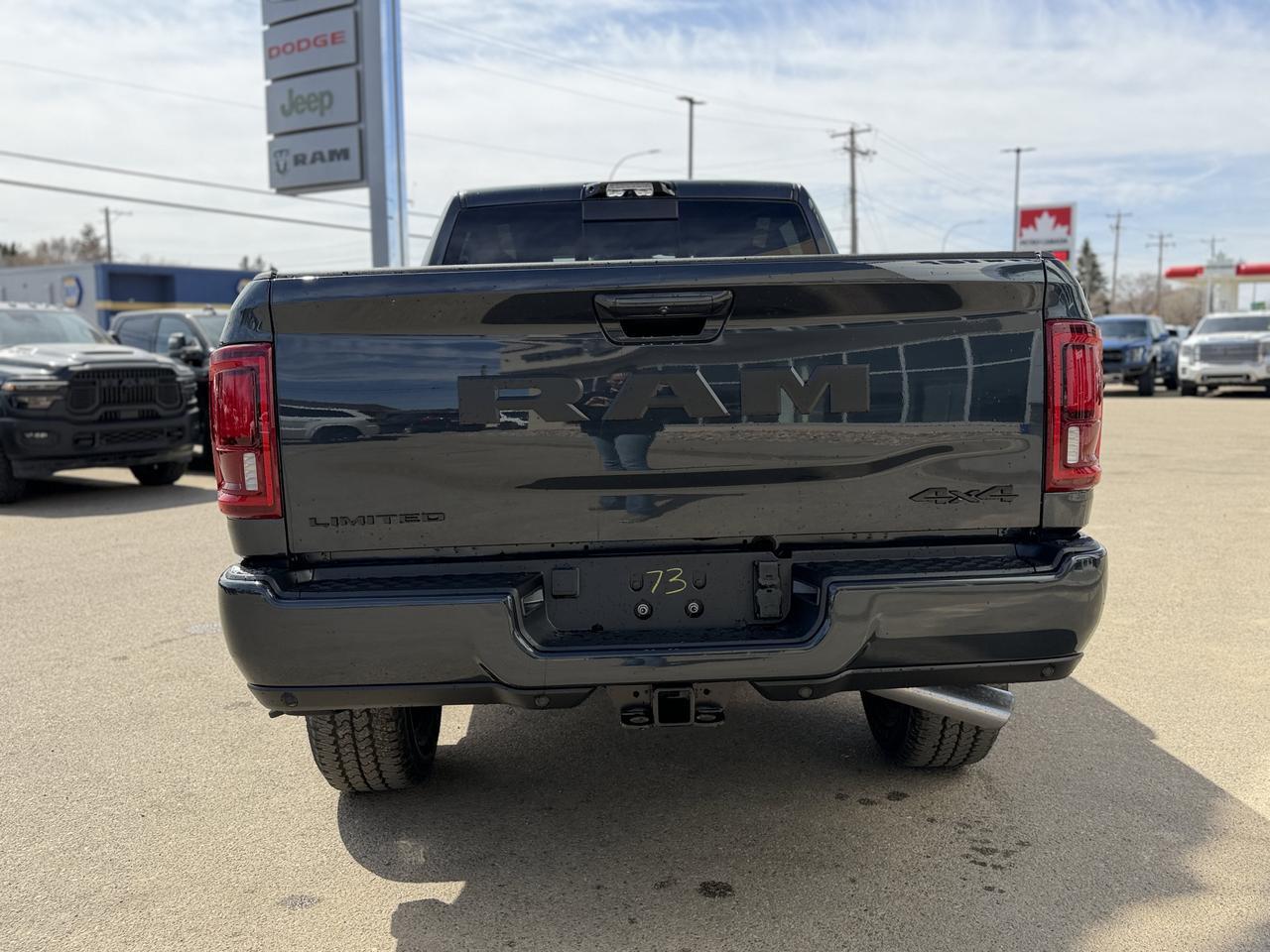 2026 Ram 3500 Limited Crew Cab 4x4 | Cummins Diesel | Night Edition | Sunroof | 5th Wheel Prep | Power Boards Redwater AB