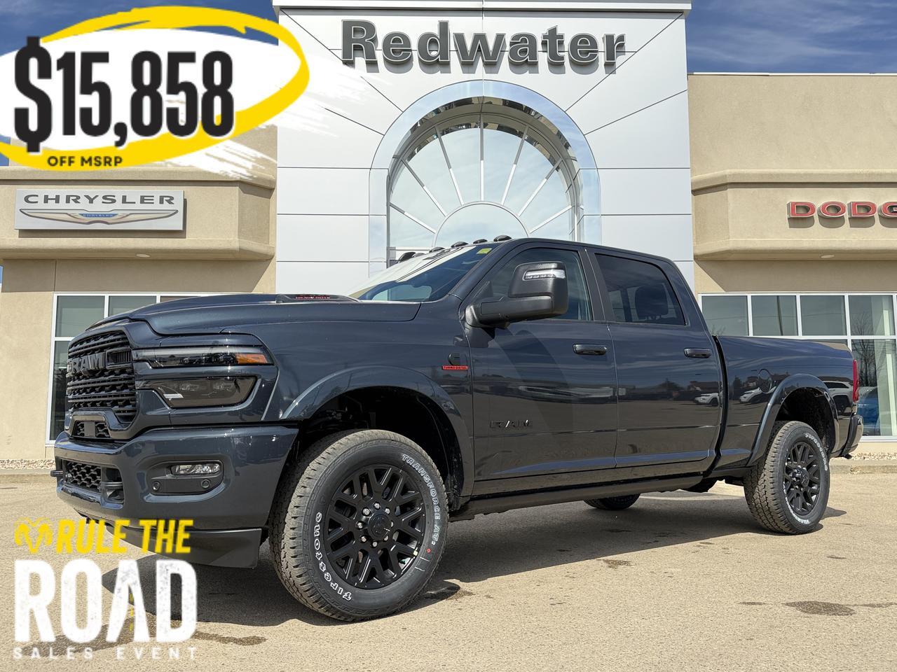 2026 Ram 3500 Limited Crew Cab 4x4 | Cummins Diesel | Night Edition | Sunroof | 5th Wheel Prep | Power Boards
