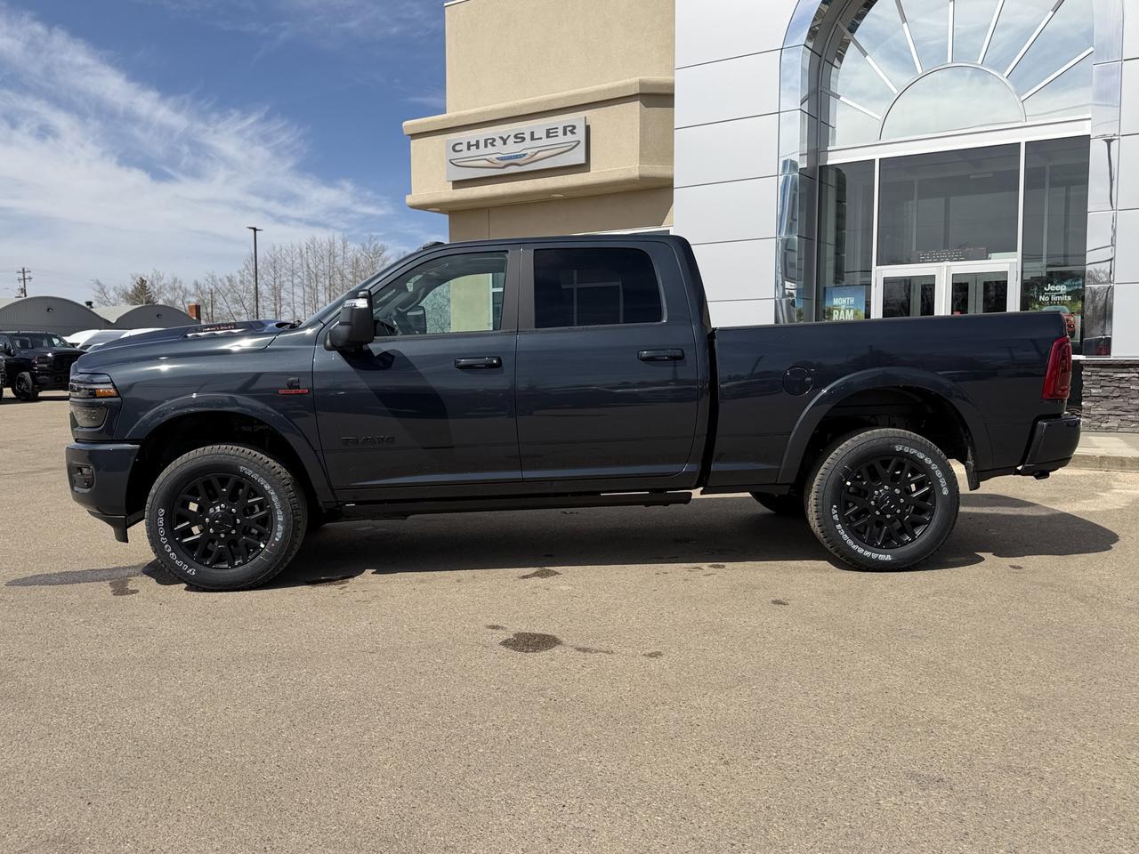2026 Ram 3500 Limited Crew Cab 4x4 | Cummins Diesel | Night Edition | Sunroof | 5th Wheel Prep | Power Boards Redwater AB