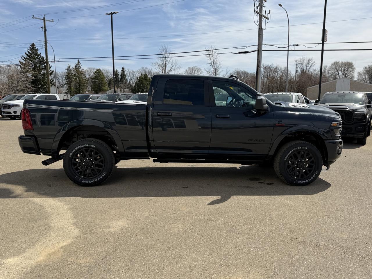 2026 Ram 3500 Limited Crew Cab 4x4 | Cummins Diesel | Night Edition | Sunroof | 5th Wheel Prep | Power Boards Redwater AB
