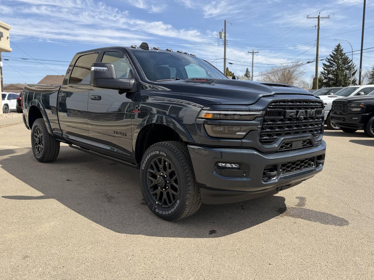2026 Ram 3500 Limited Crew Cab 4x4 | Cummins Diesel | Night Edition | Sunroof | 5th Wheel Prep | Power Boards Redwater AB