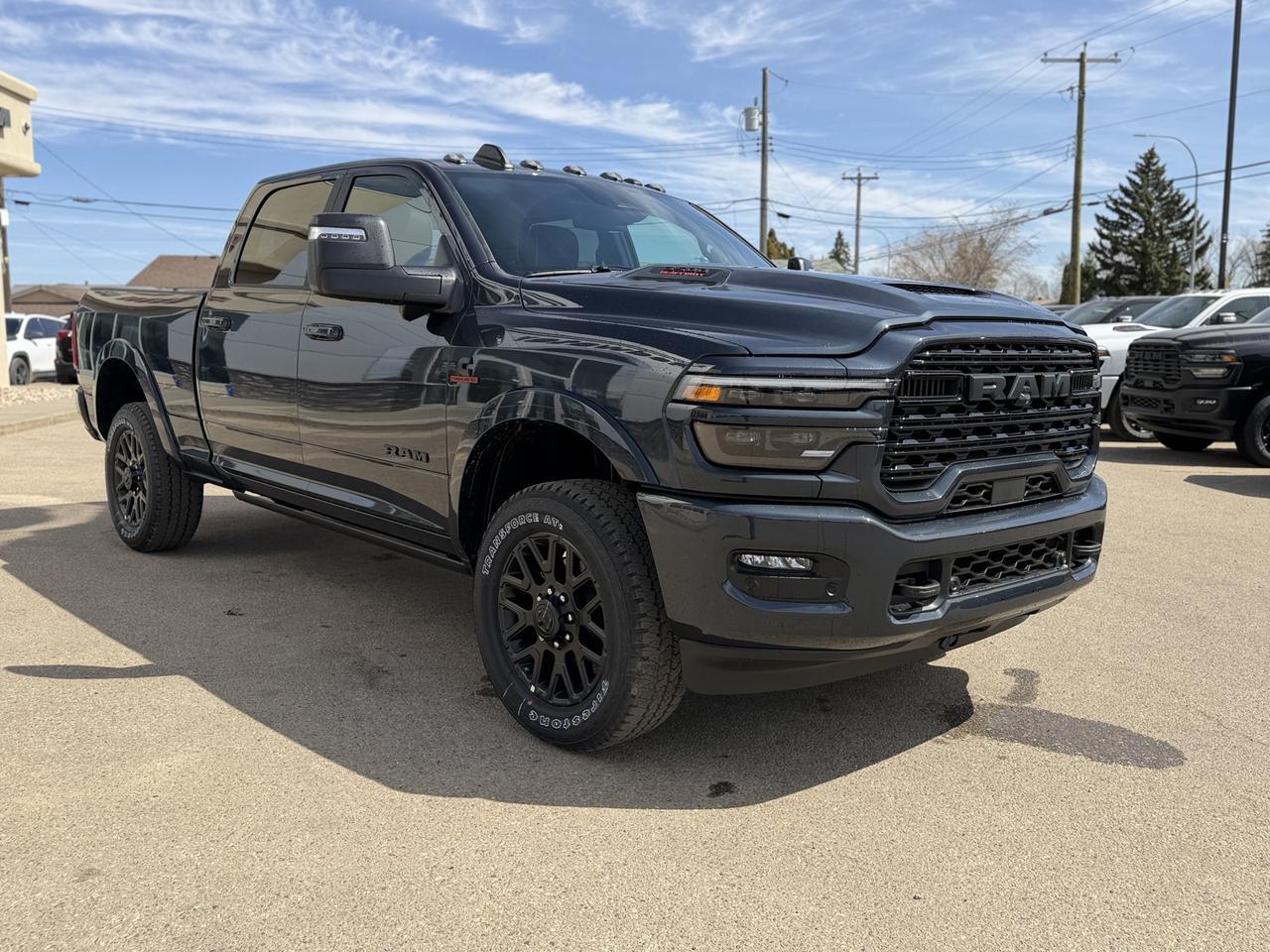 2026 Ram 3500 Limited Crew Cab 4x4 | Cummins Diesel | Night Edition | Sunroof | 5th Wheel Prep | Power Boards Redwater AB