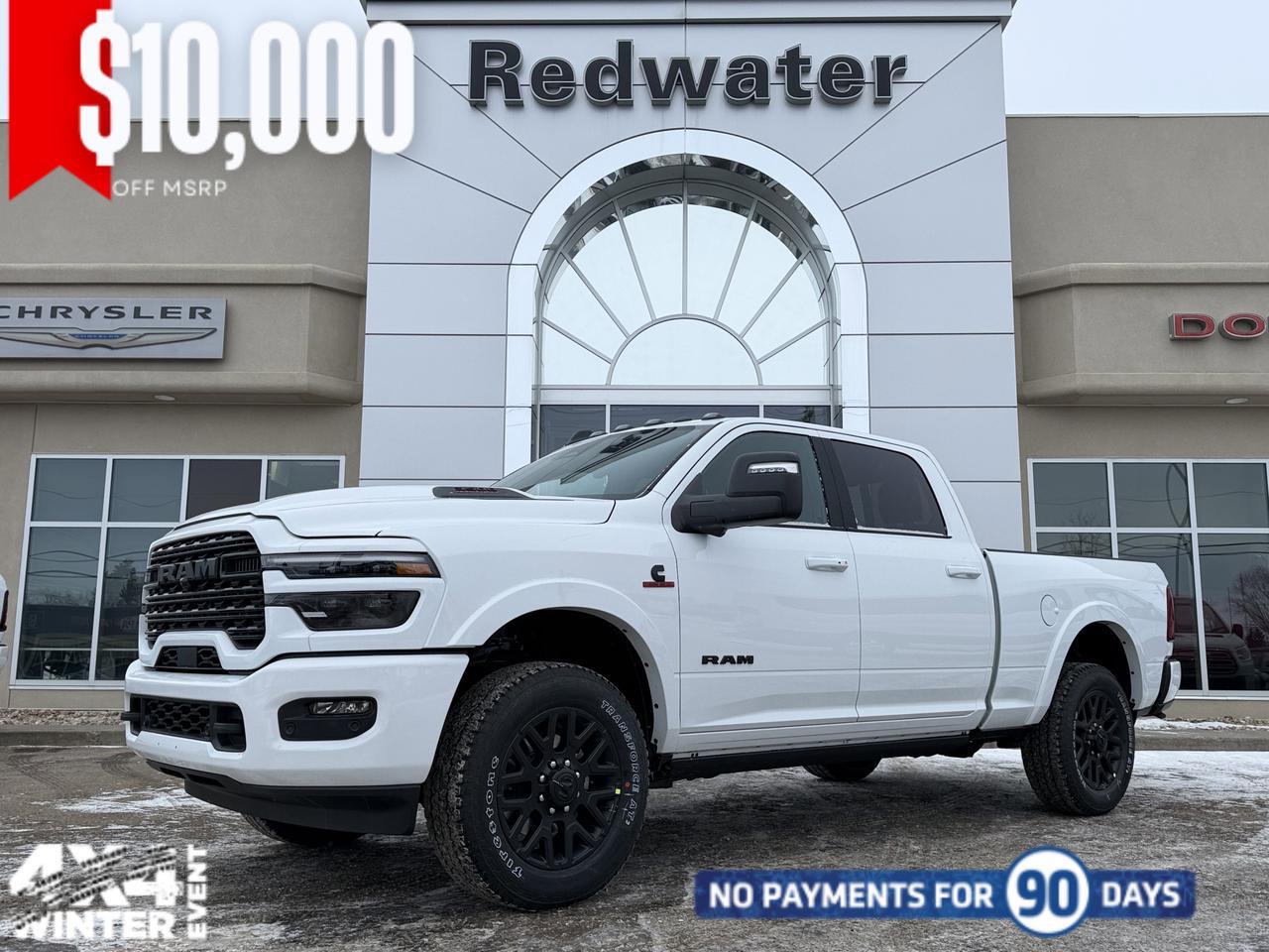 2026 Ram 3500 Limited Crew Cab 4x4 | HO Cummins Turbo Diesel | 5th Wheel Prep | Black Leather | NAV | Heated Seats