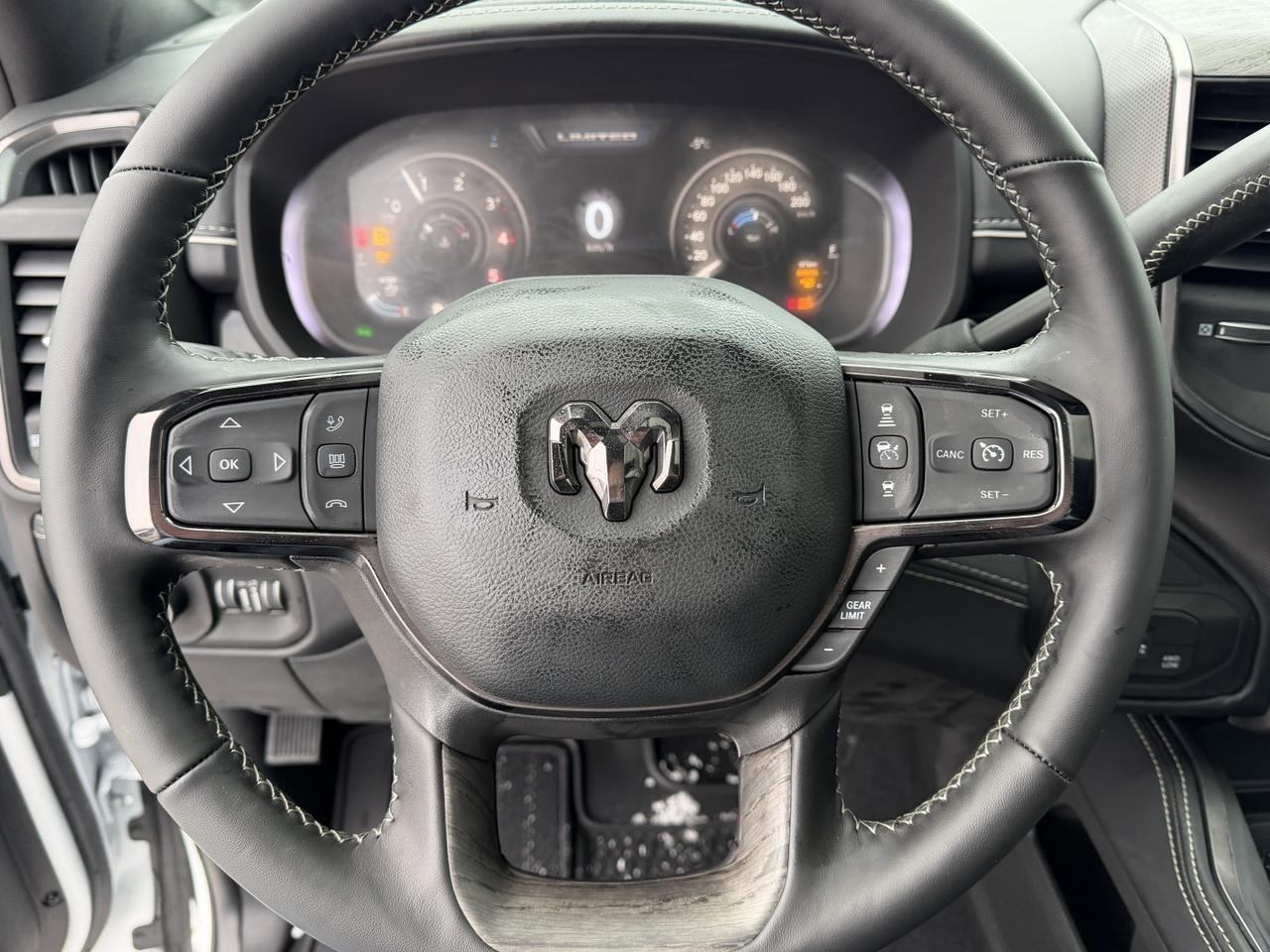 2026 Ram 3500 Limited Crew Cab 4x4 | HO Cummins Turbo Diesel | 5th Wheel Prep | Black Leather | NAV | Heated Seats Redwater AB