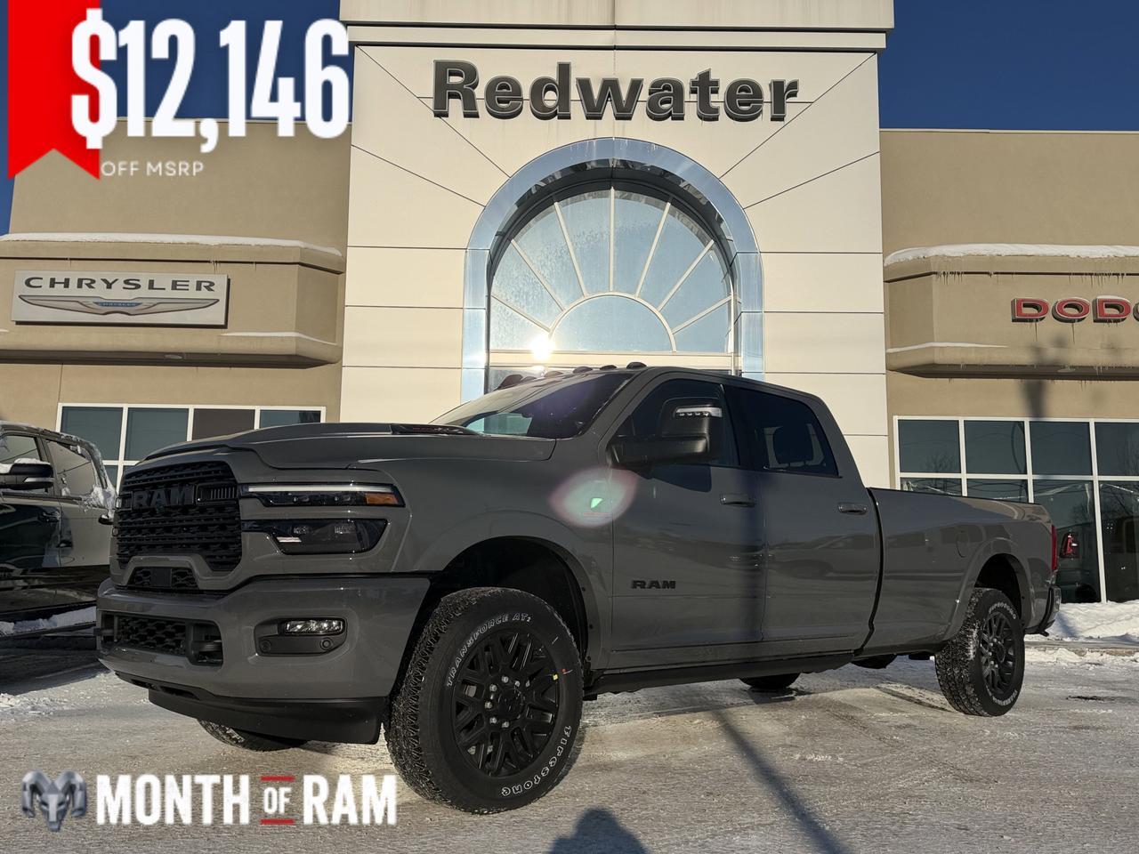 2026 Ram 3500 Limited Crew Cab 4x4 Cummins Turbo Diesel | Ceramic Grey | Leather | Navigation