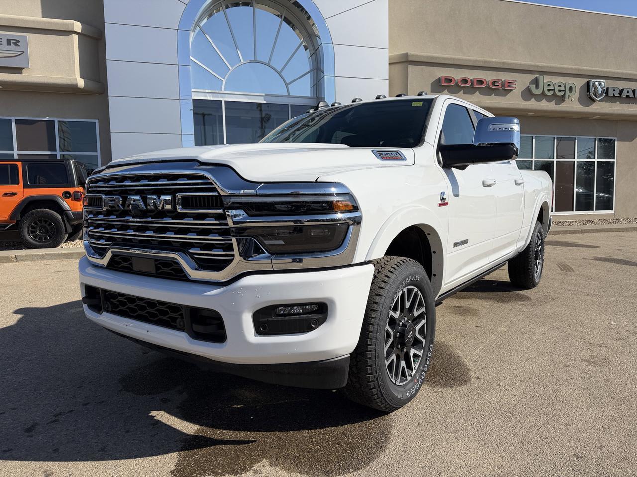 2026 Ram 3500 Limited Longhorn 4x4 | Cummins Diesel | Power Sunroof | NAV | Leather | Surround View | 5th Wheel Redwater AB