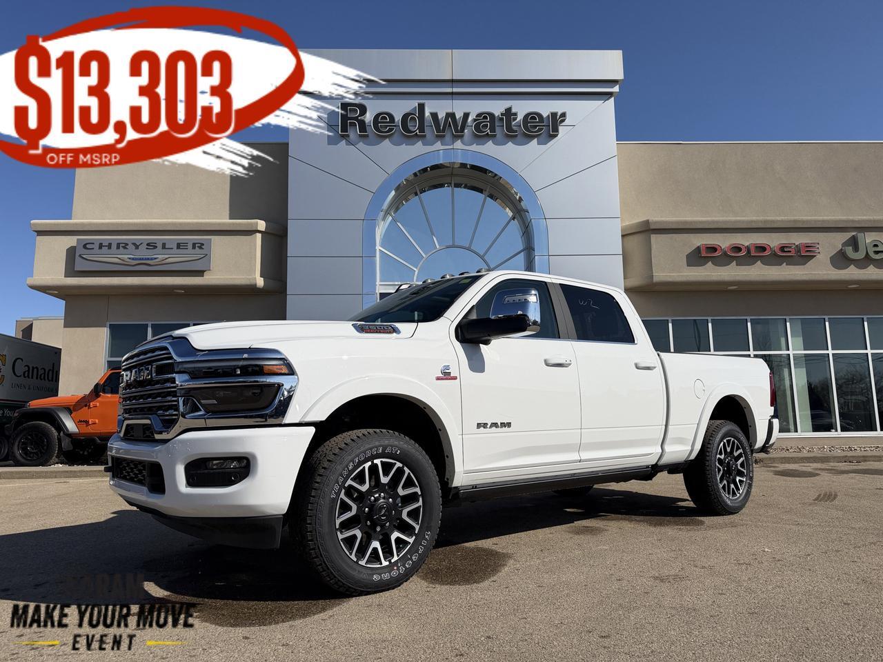 2026 Ram 3500 Limited Longhorn 4x4 | Cummins Diesel | Power Sunroof | NAV | Leather | Surround View | 5th Wheel