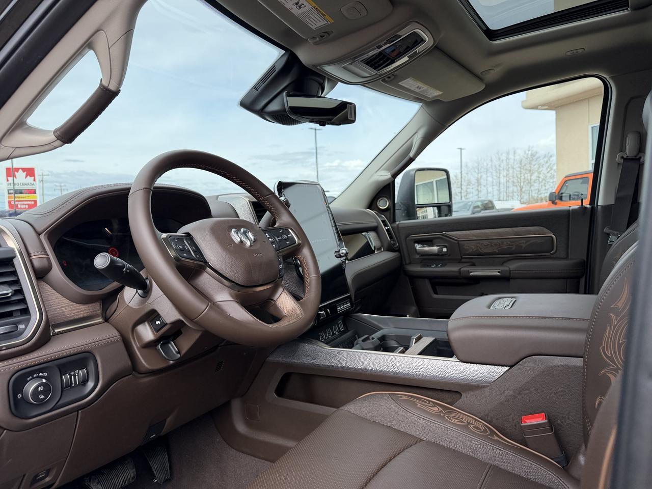 2026 Ram 3500 Limited Longhorn Mega Cab 4x4 | Bison Brown Filigree Leather | NAV | 5th Wheel | Power Steps Redwater AB