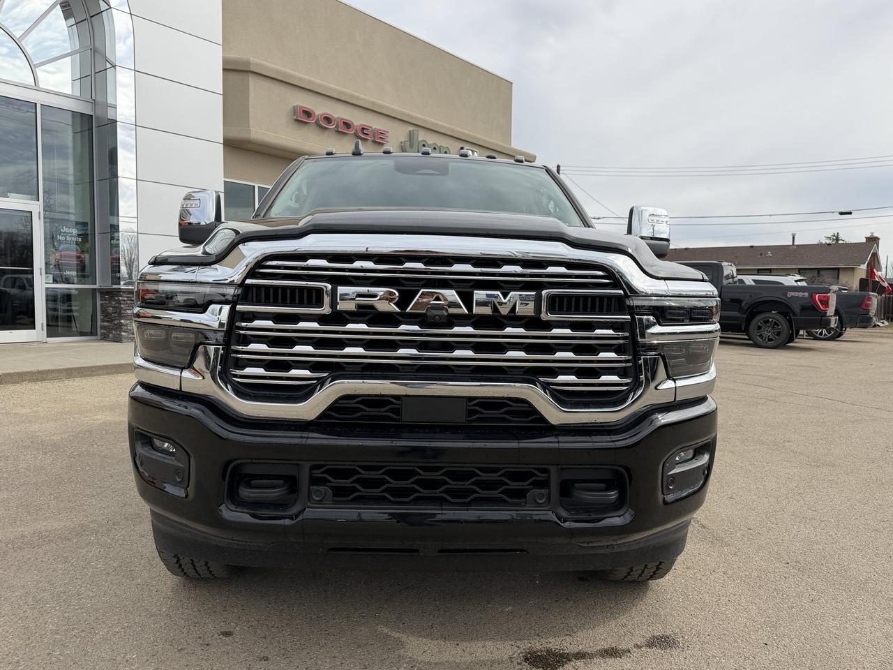 2026 Ram 3500 Limited Longhorn Mega Cab 4x4 | Bison Brown Filigree Leather | NAV | 5th Wheel | Power Steps Redwater AB
