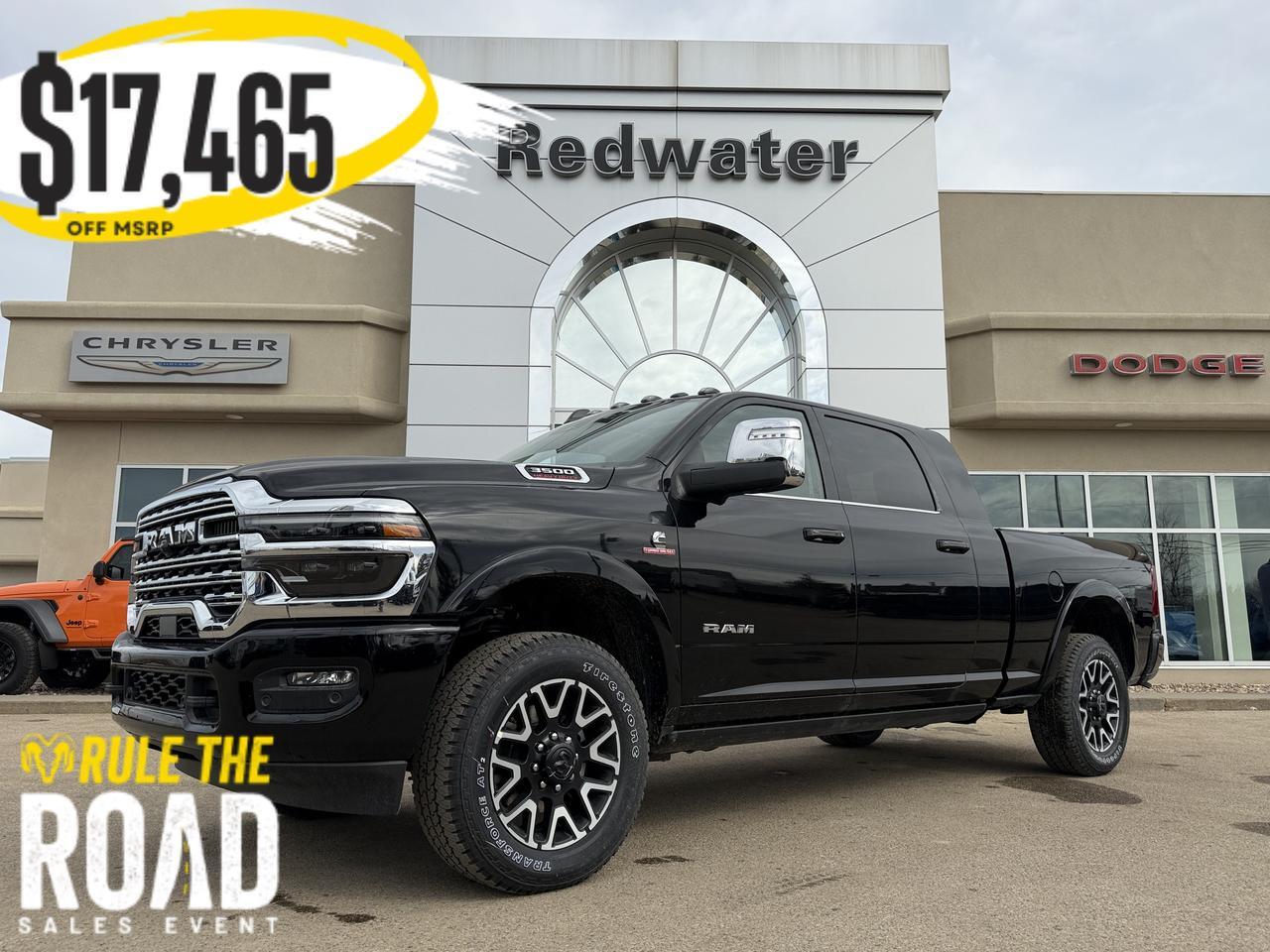 2026 Ram 3500 Limited Longhorn Mega Cab 4x4 | Bison Brown Filigree Leather | NAV | 5th Wheel | Power Steps