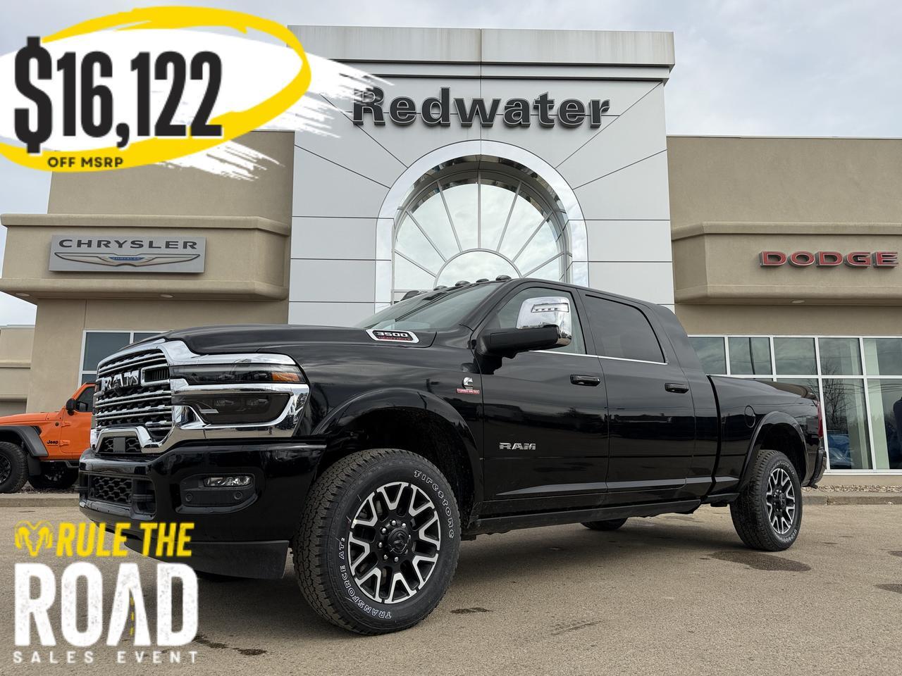 2026 Ram 3500 Limited Longhorn Mega Cab 4x4 | Bison Brown Filigree Leather | NAV | 5th Wheel | Power Steps