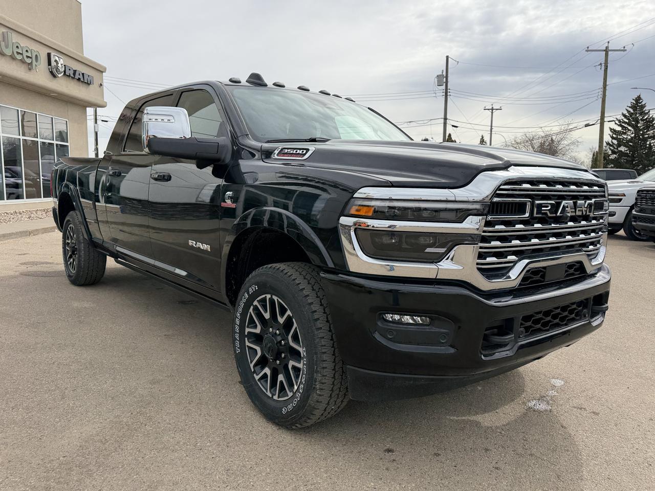 2026 Ram 3500 Limited Longhorn Mega Cab 4x4 | Bison Brown Filigree Leather | NAV | 5th Wheel | Power Steps Redwater AB