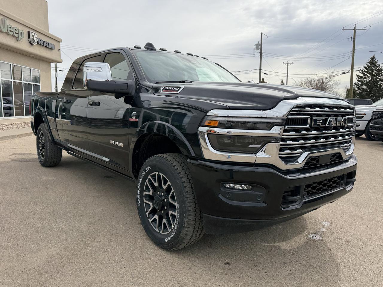 2026 Ram 3500 Limited Longhorn Mega Cab 4x4 | Bison Brown Filigree Leather | NAV | 5th Wheel | Power Steps Redwater AB
