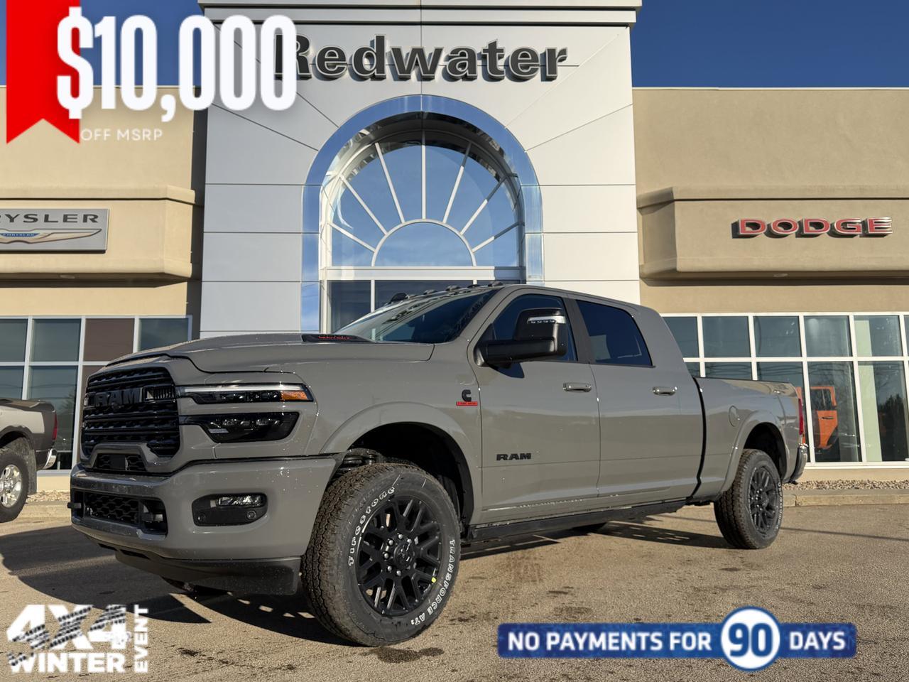 2026 Ram 3500 Limited Mega Cab 4x4 | Cummins Diesel | Leather | NAV | Power Sunroof | Heated Vented Seats