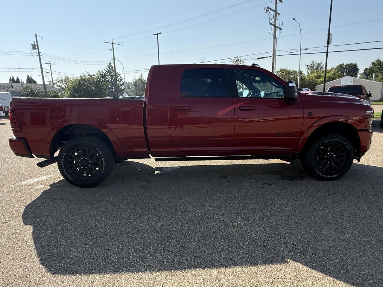 2026 Ram 3500 Limited Mega Cab 4x4 | Cummins Diesel | Molten Red | Black Leather | Sunroof | 5th Wheel Towing Prep Redwater AB