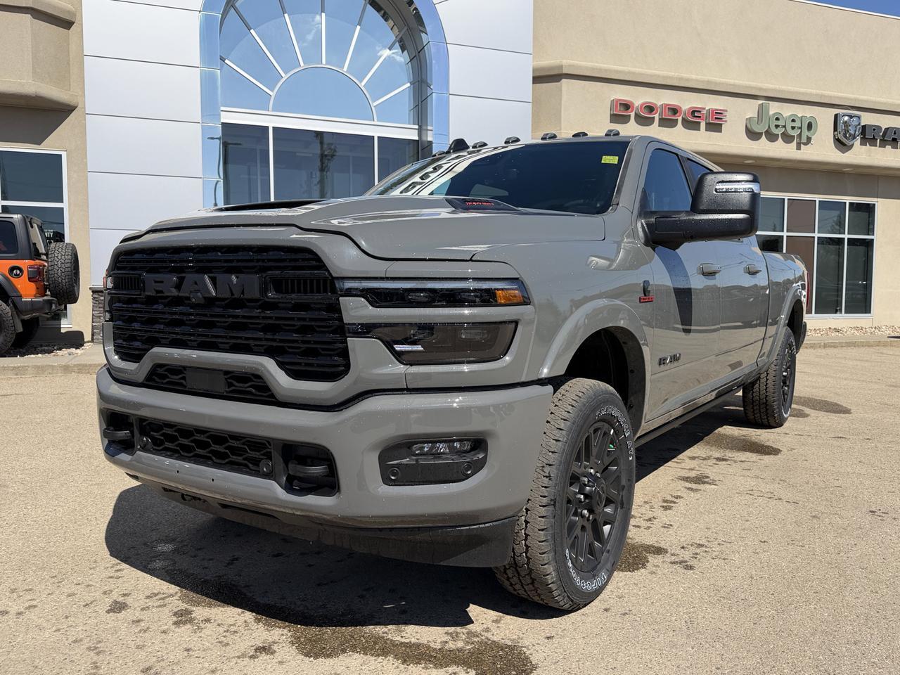 2026 Ram 3500 Limited Mega Cab 4x4 | Cummins Diesel | Night Edition | Leather | NAV | Sunroof | 5th Wheel Prep Redwater AB
