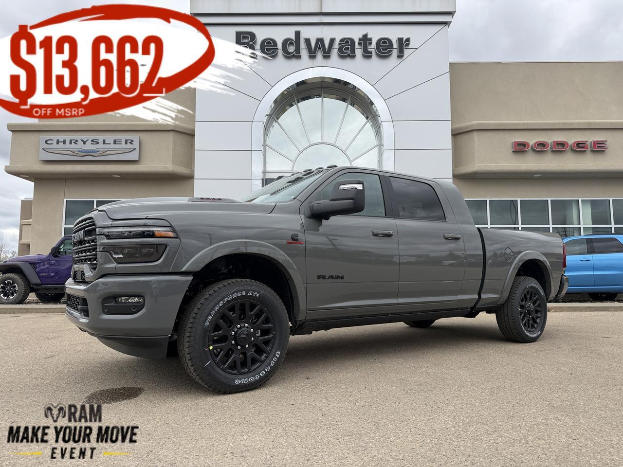 2026 Ram 3500 Limited Mega Cab 4x4 | Cummins Diesel | Night Edition | Power Sunroof | Leather Heated Vented Seats
