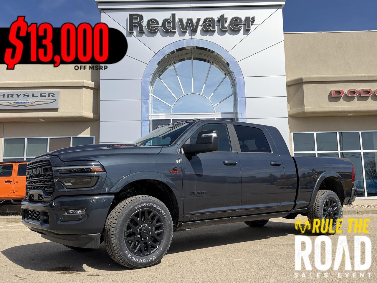 2026 Ram 3500 Limited Mega Cab 4x4 | Night Edition | NAV | Sunroof | Heated Cooled Leather | 5th Wheel Prep