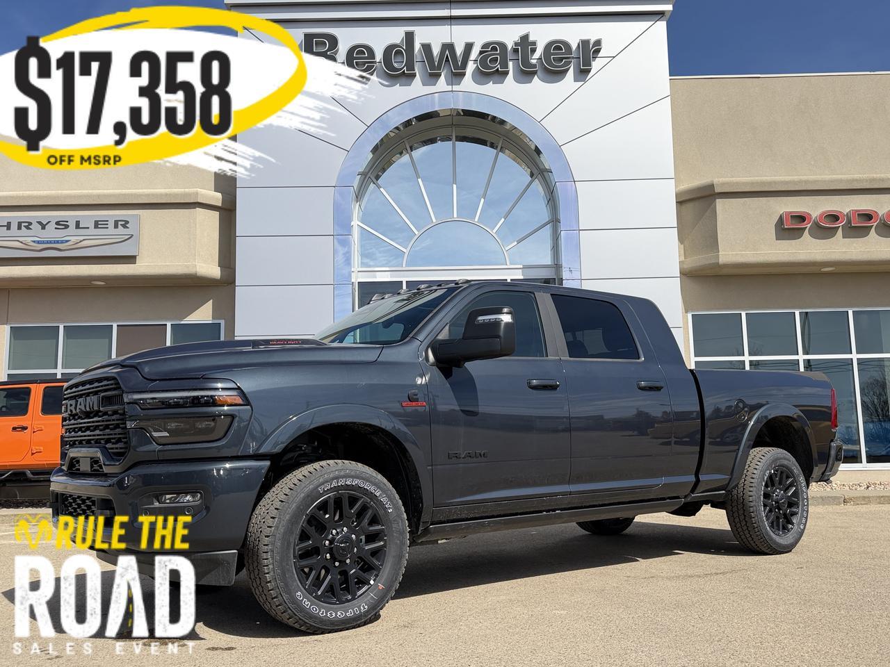 2026 Ram 3500 Limited Mega Cab 4x4 | Night Edition | NAV | Sunroof | Heated Cooled Leather | 5th Wheel Prep
