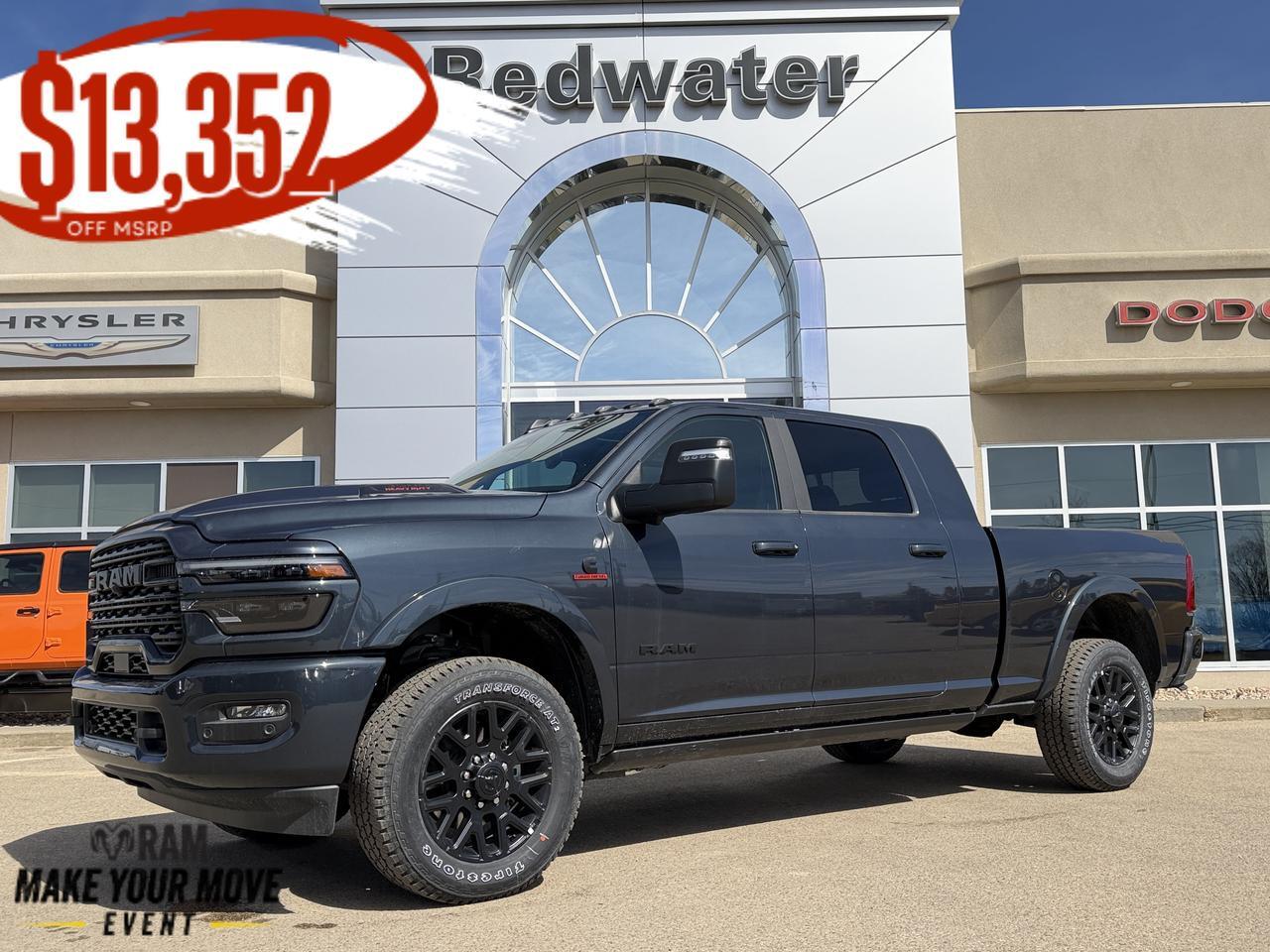 2026 Ram 3500 Limited Mega Cab 4x4 | Night Edition | NAV | Sunroof | Heated Cooled Leather | 5th Wheel Prep
