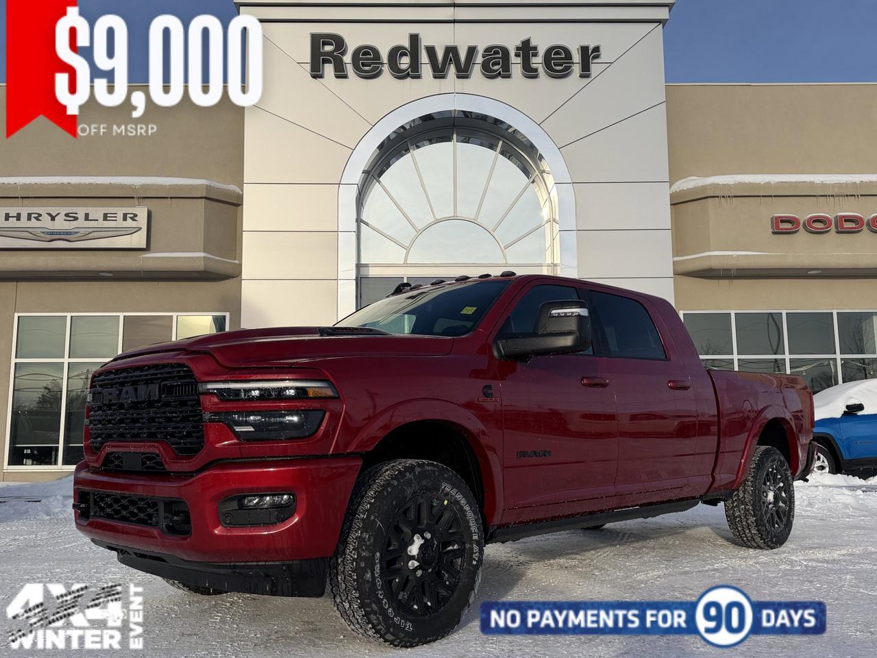 2026 Ram 3500 Limited Mega Cab 4x4 | Rig Ready Ram | 6.7L HO Cummins Diesel | Molten Red Pearl | Sunroof