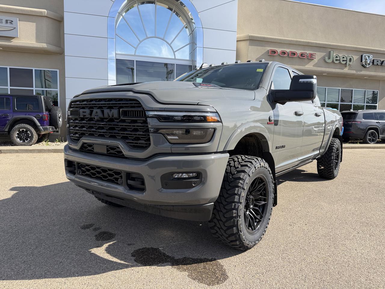 2026 Ram 3500 Limited Mega Cab 4x4 | Rig Ready Ram | Night Edition | Leather | NAV | Sunroof | 5th Wheel Prep Redwater AB