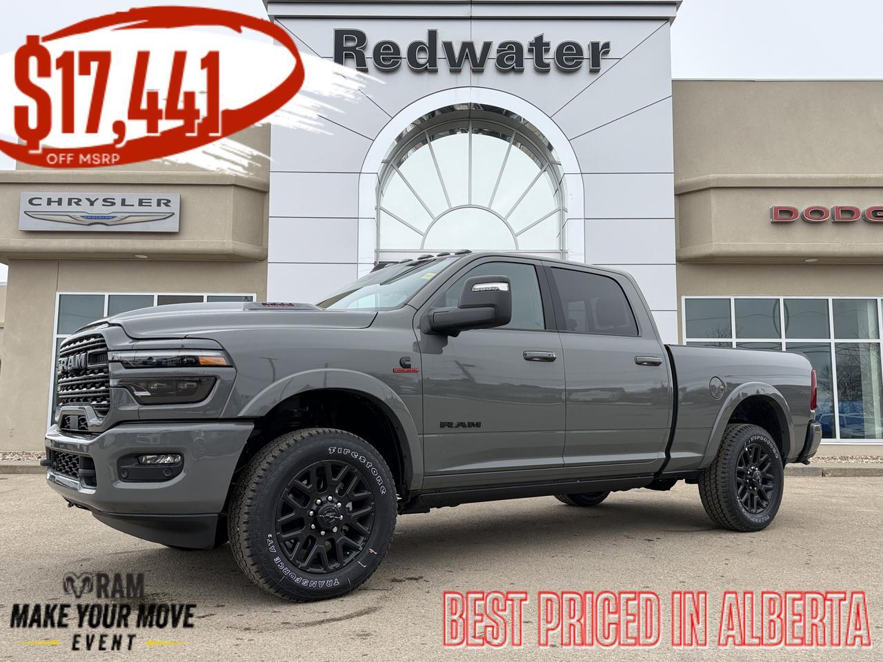 2026 Ram 3500 Limited Night Edition Crew Cab 4x4 | Cummins HO Diesel | 5th Wheel Prep | NAV | Bedliner
