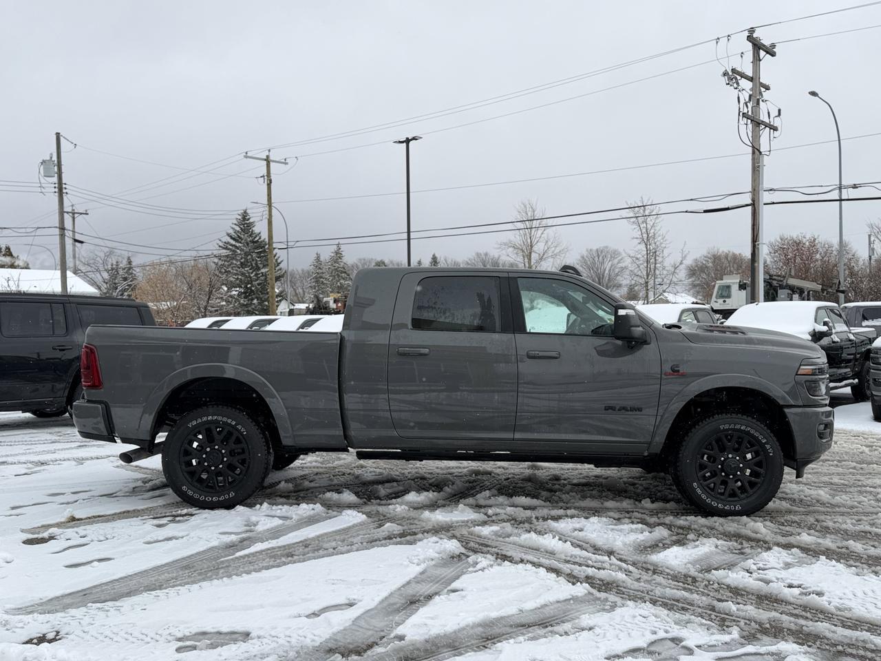 2026 Ram 3500 Limited Night Edition Mega Cab 4x4 l Rig ready Ram l 20&apos;&apos; Twitch Rims l Kick Back Flaps l 2&apos;&apos; Level Redwater AB