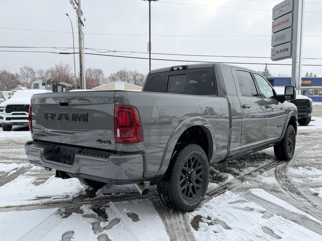 2026 Ram 3500 Limited Night Edition Mega Cab 4x4 l Rig ready Ram l 20&apos;&apos; Twitch Rims l Kick Back Flaps l 2&apos;&apos; Level Redwater AB