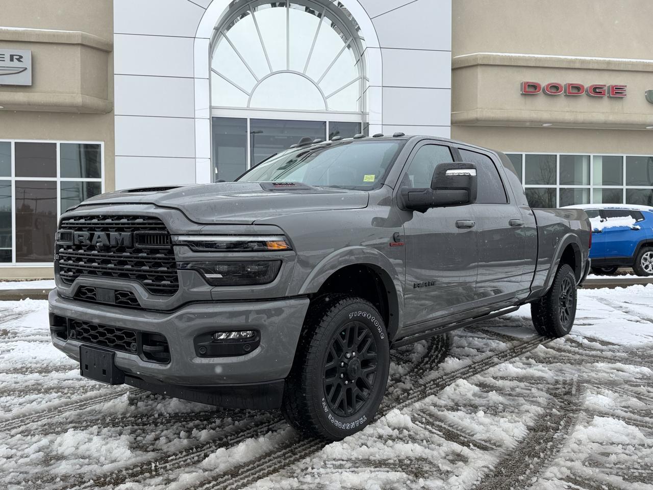 2026 Ram 3500 Limited Night Edition Mega Cab 4x4 l Rig ready Ram l 20&apos;&apos; Twitch Rims l Kick Back Flaps l 2&apos;&apos; Level Redwater AB