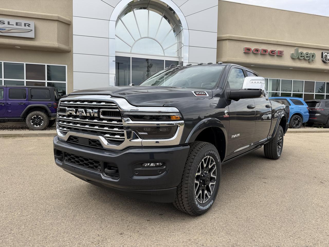 2026 Ram 3500 Longhorn Crew Cab 4x4 | Cummins Diesel | Mountain Brown Bison Interior | Forged Blue Redwater AB