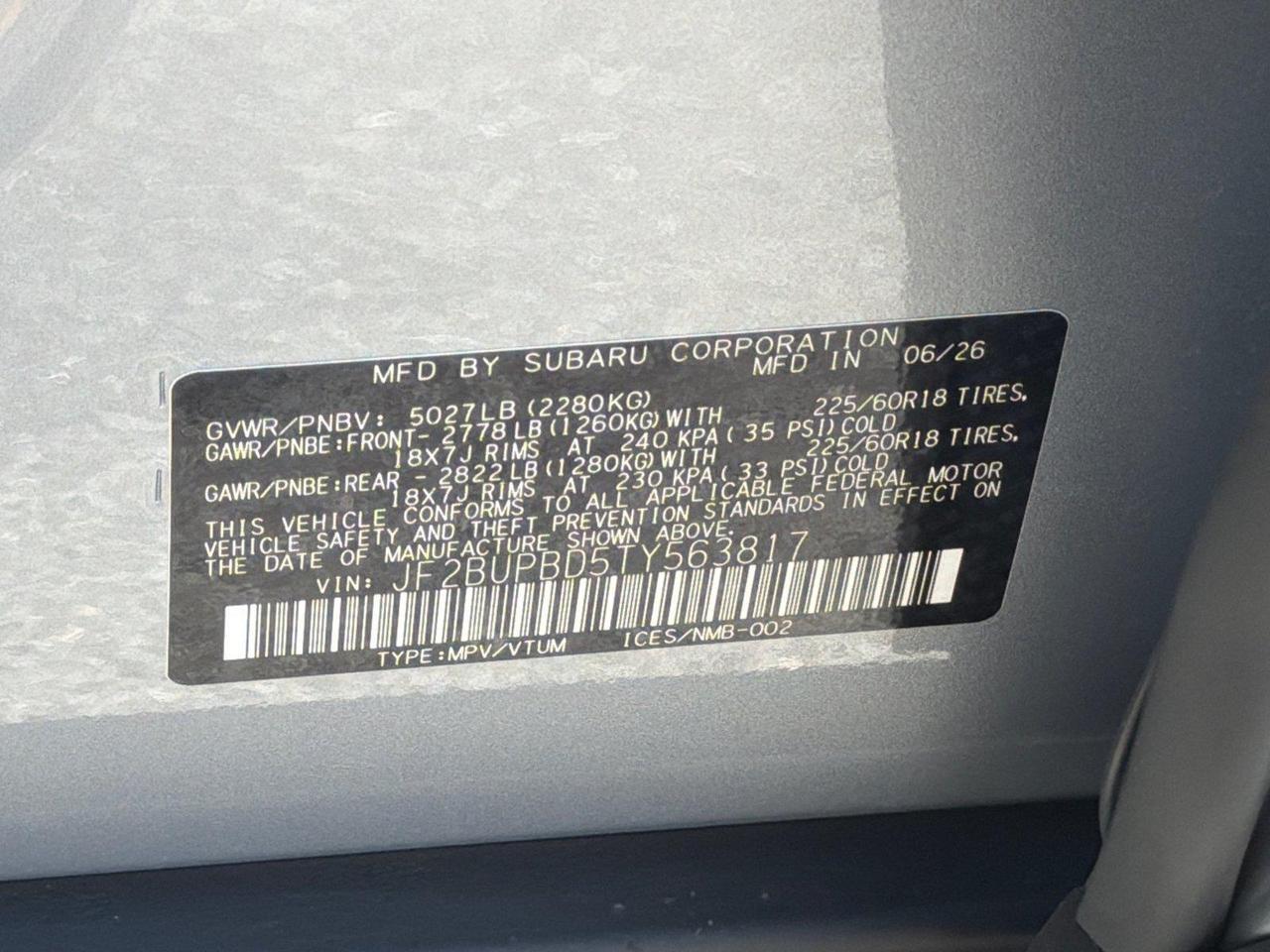 2026 SUBARU No Model Hagerstown MD