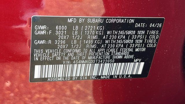 2026 Subaru ASCENT Limited 7-Passenger Fredericksburg VA