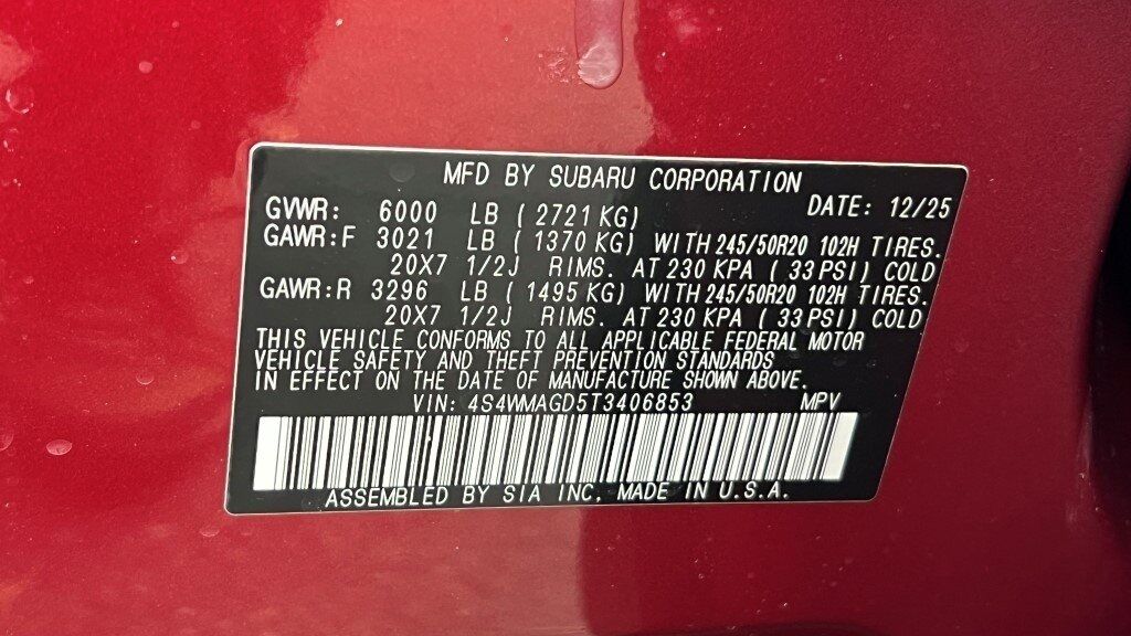 2026 Subaru ASCENT Limited 7-Passenger Fredericksburg VA