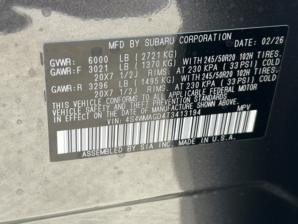 2026 Subaru ASCENT Limited 7-Passenger Springfield VA