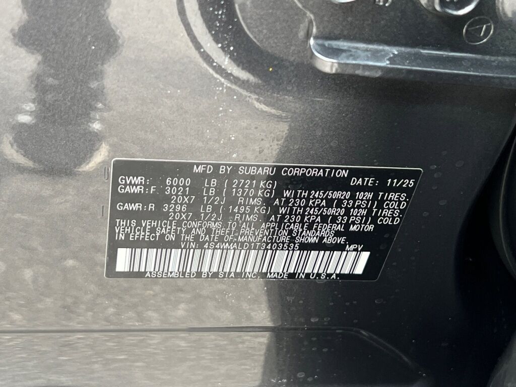 2026 Subaru ASCENT Onyx Edition Touring 7-Passenger Hagerstown MD