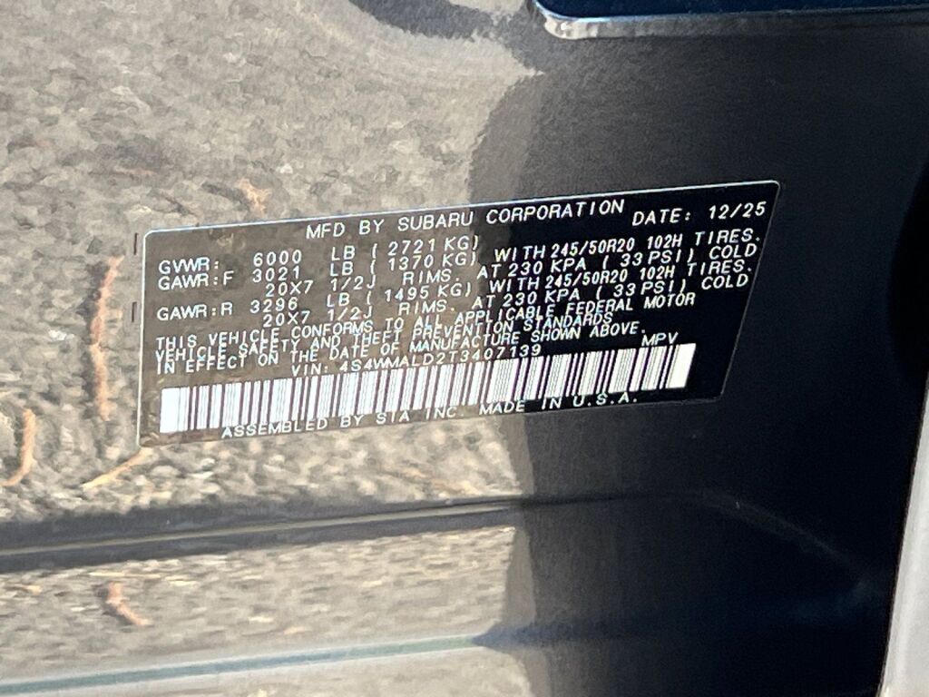 2026 Subaru ASCENT Onyx Edition Touring 7-Passenger Hagerstown MD