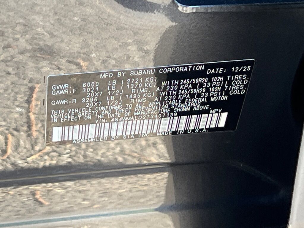 2026 Subaru ASCENT Onyx Edition Touring 7-Passenger Hagerstown MD