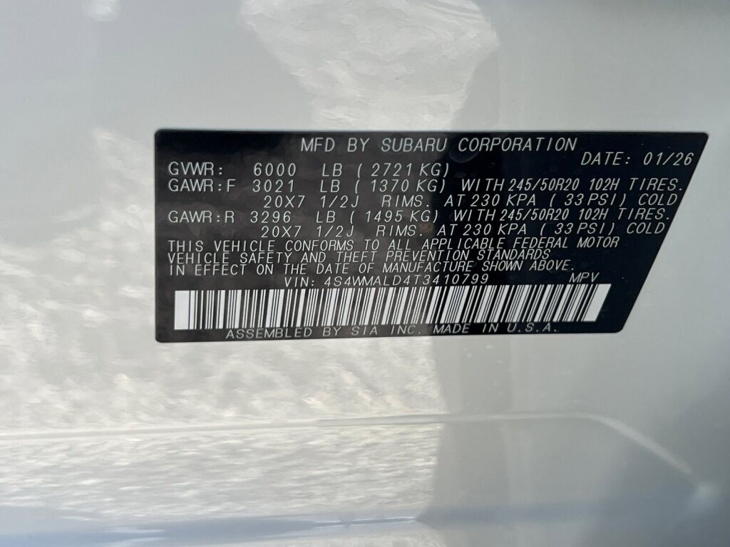 2026 Subaru ASCENT Onyx Edition Touring 7-Passenger Hagerstown MD