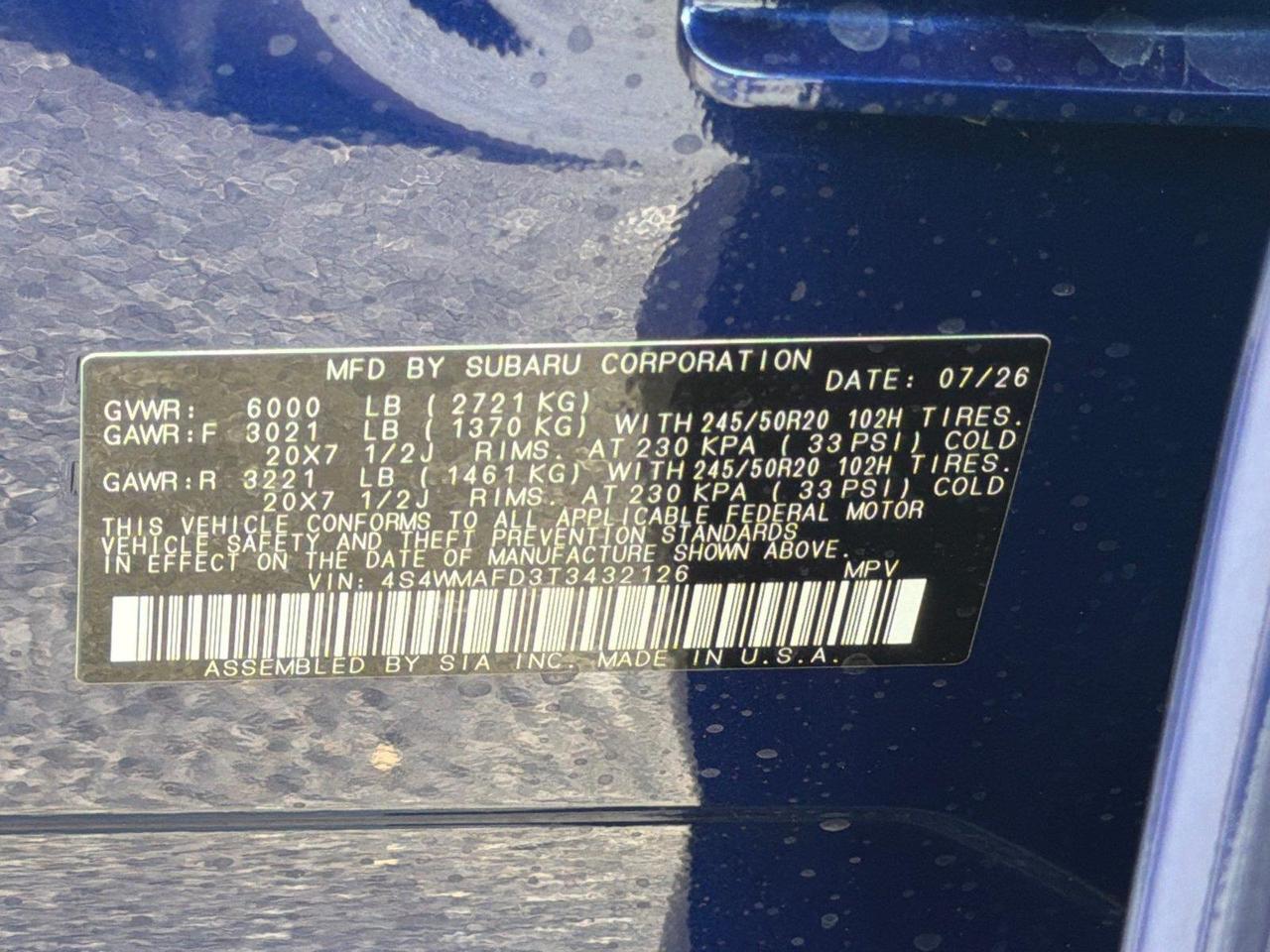 2026 Subaru Ascent Limited Hagerstown MD